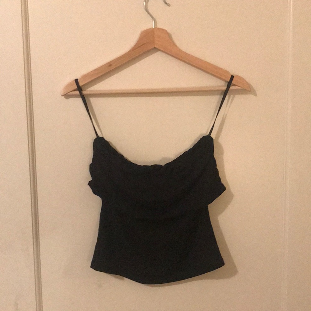 guess collection sleeveless black blouse
